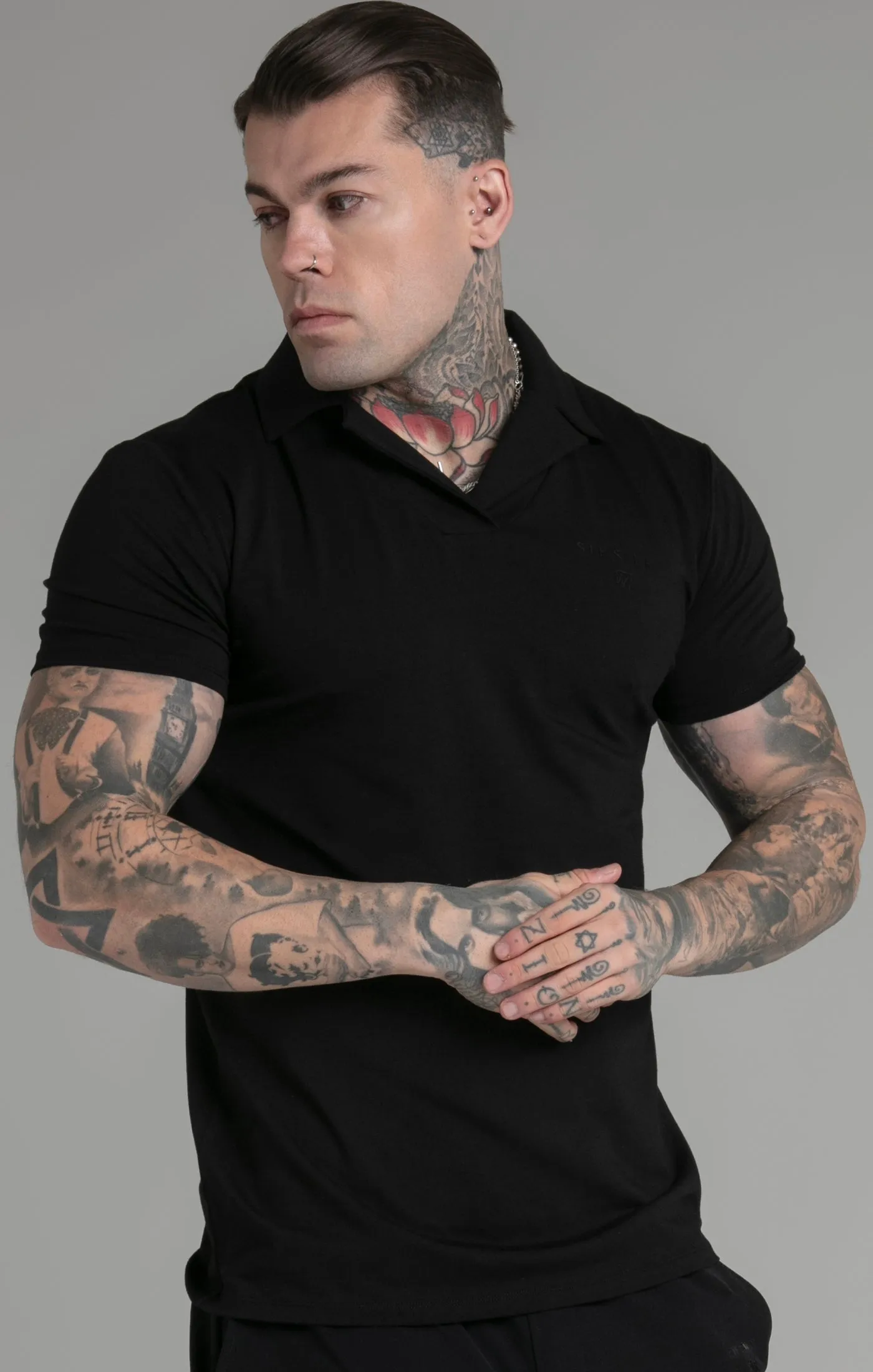 Black Smart Revere Polo sold by Siksilk