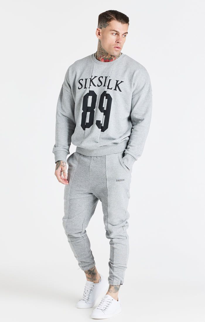 Grey Marl Logo Crew Sweatshirt sold by Siksilk product image thumbnail 3