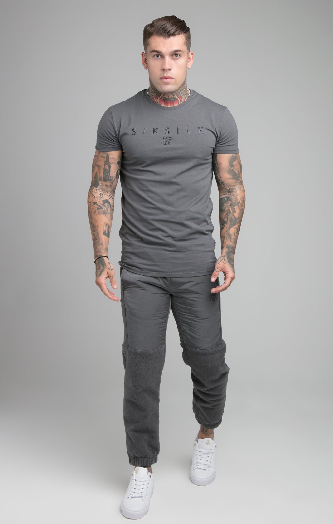 SikSilk Hybrid Pro Gym Tee - Dark Grey sold by Siksilk product image thumbnail 3