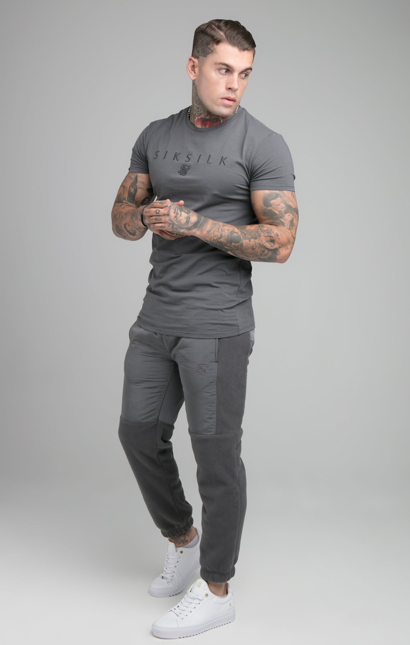 SikSilk Hybrid Pro Gym Tee - Dark Grey sold by Siksilk product image thumbnail 4