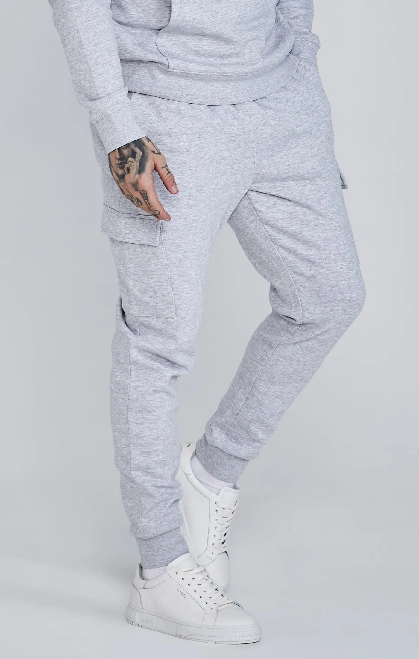 Grey Essentials Cargo Joggers sold by Siksilk product image thumbnail 3