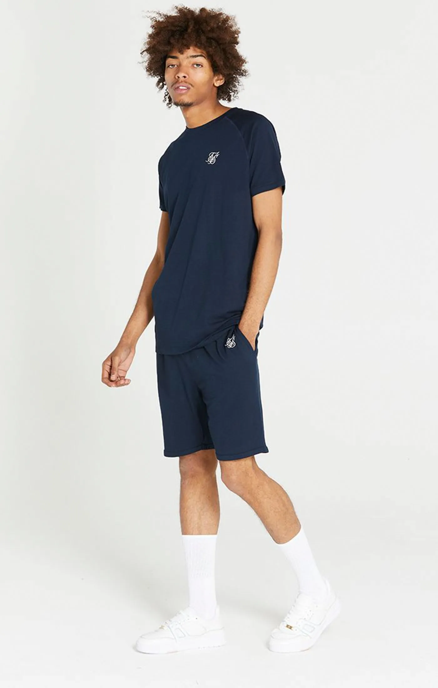 Navy T-Shirt And Short Twin Set sold by Siksilk