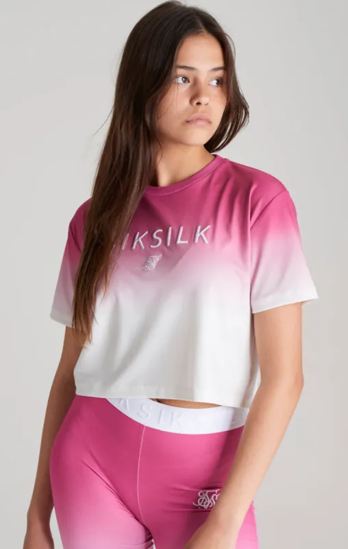 Girls Pink Fade Cropped T-Shirt sold by Siksilk