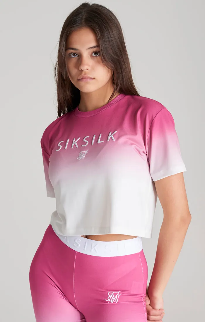 Girls Pink Fade Cropped T-Shirt sold by Siksilk product image thumbnail 2