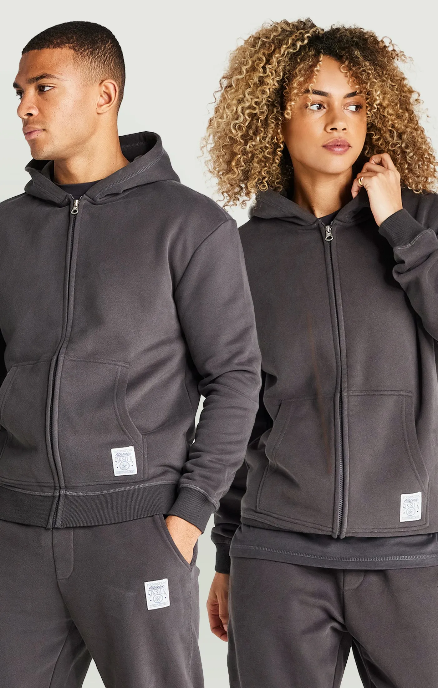 Black Foundation Zip Through Hoodie sold by Siksilk product image thumbnail 2