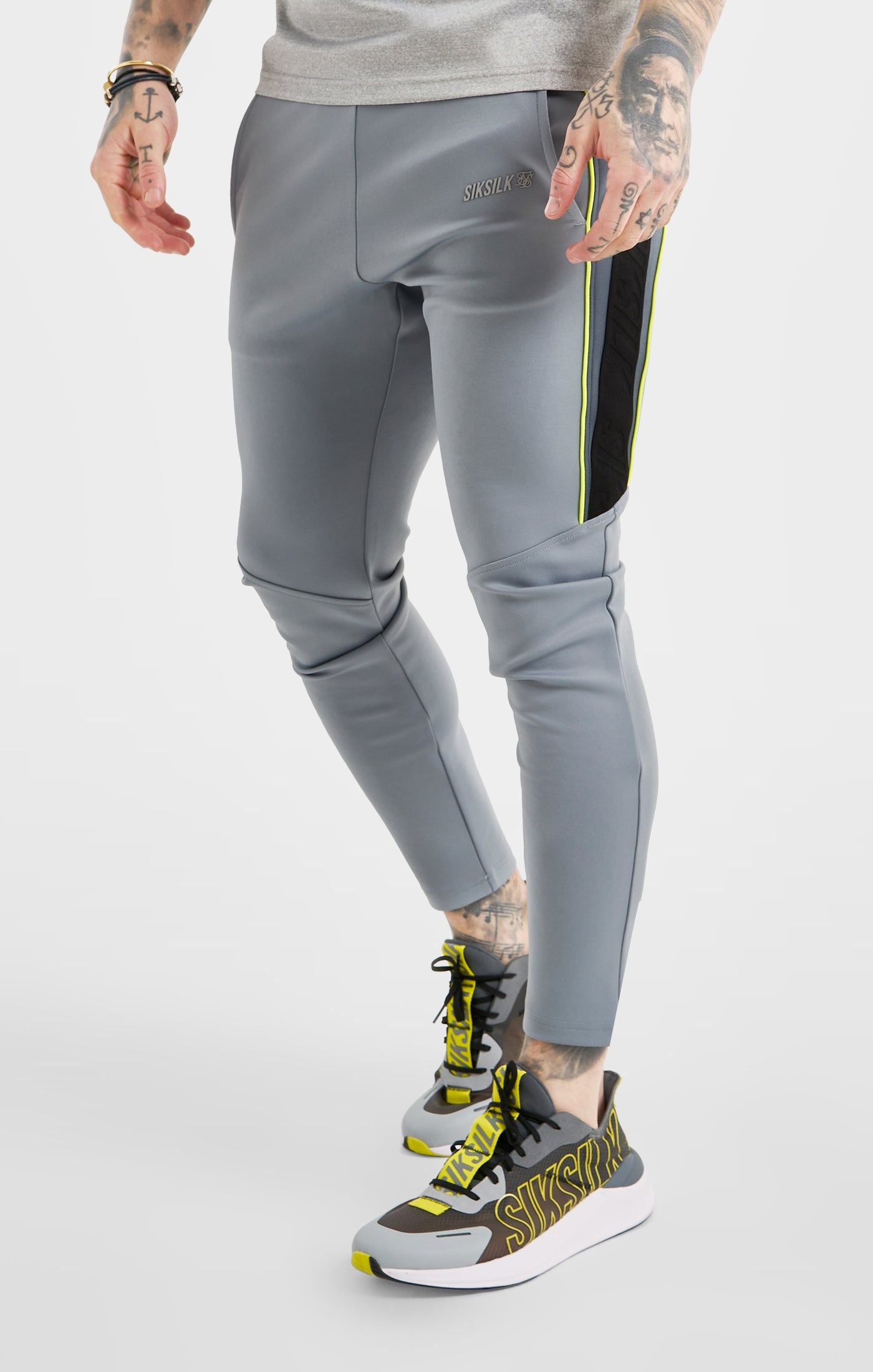 Grey Sports Poly Track Pant sold by Siksilk