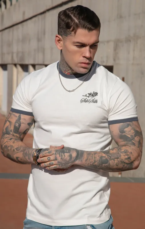 Ecru Short Sleeve Box Fit Ringer T-Shirt sold by Siksilk