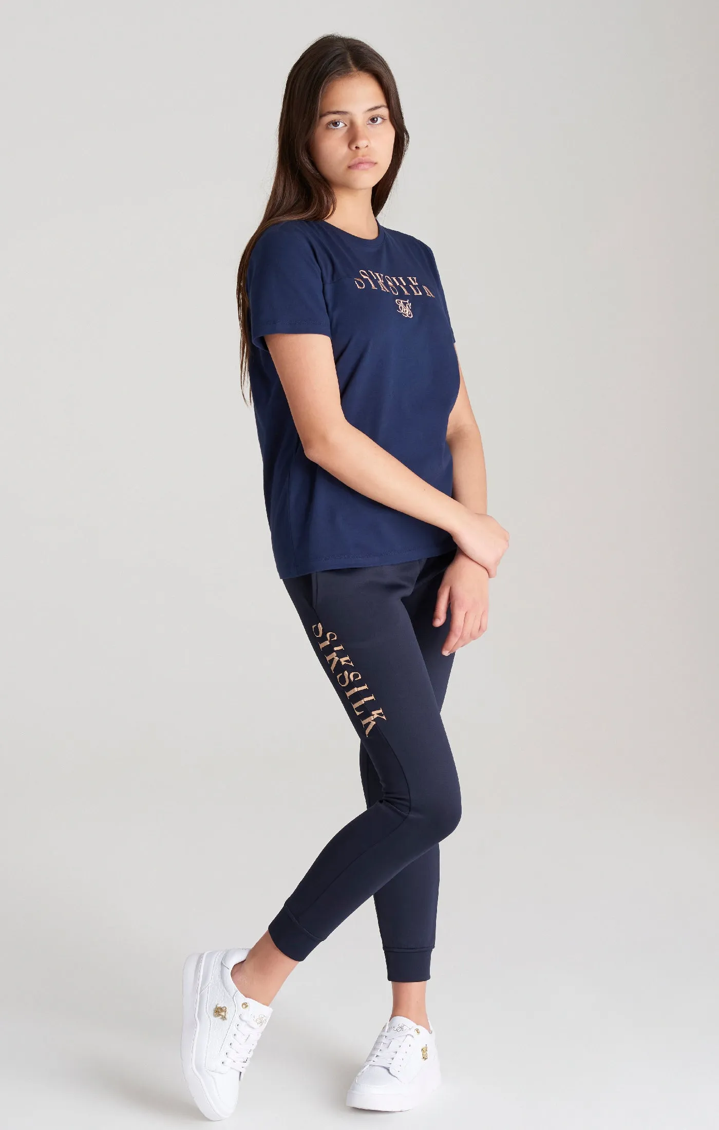 Girls Navy Logo Jogger sold by Siksilk product image thumbnail 5