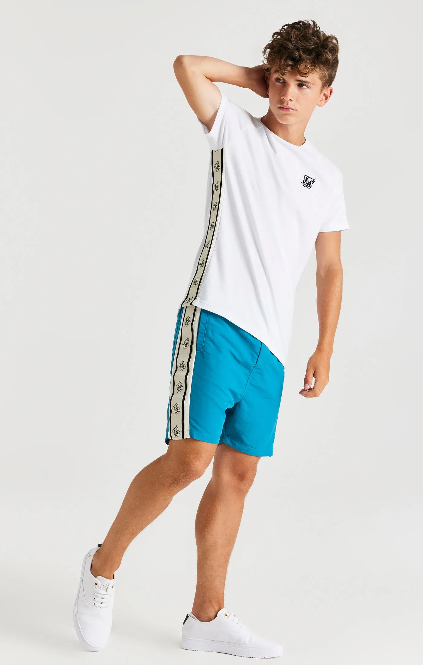 SikSilk Cali Tape Shorts - Teal sold by Siksilk product image thumbnail 5