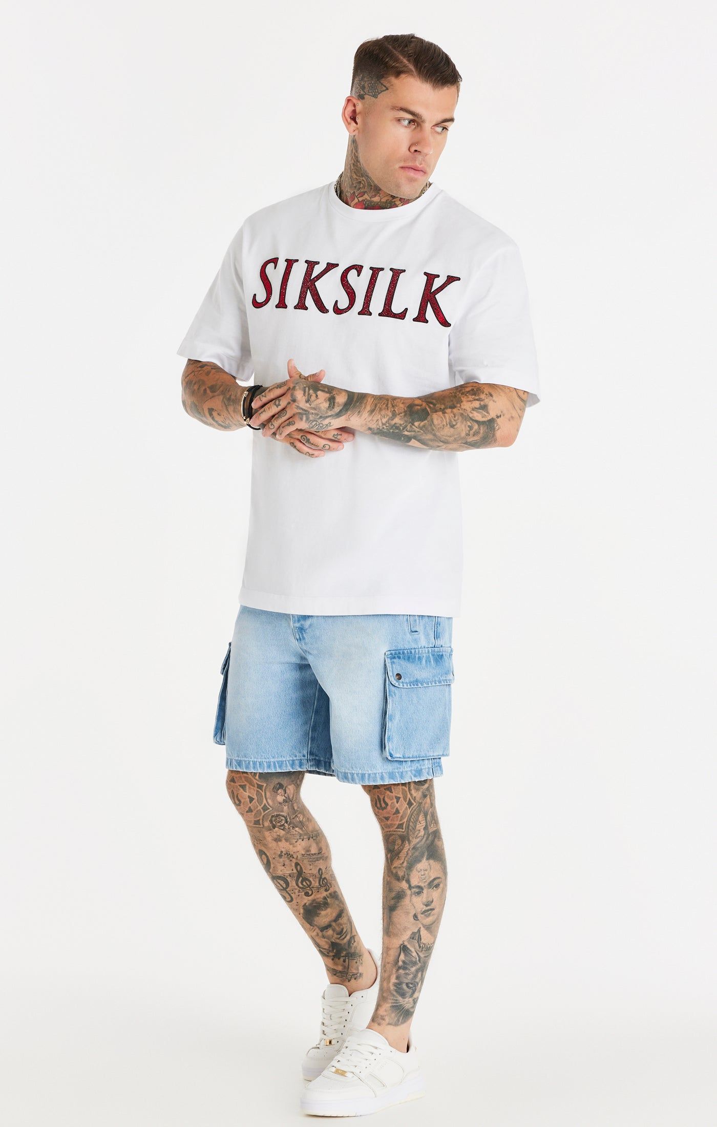 White Rhinestone Oversized T-Shirt sold by Siksilk product image thumbnail 3