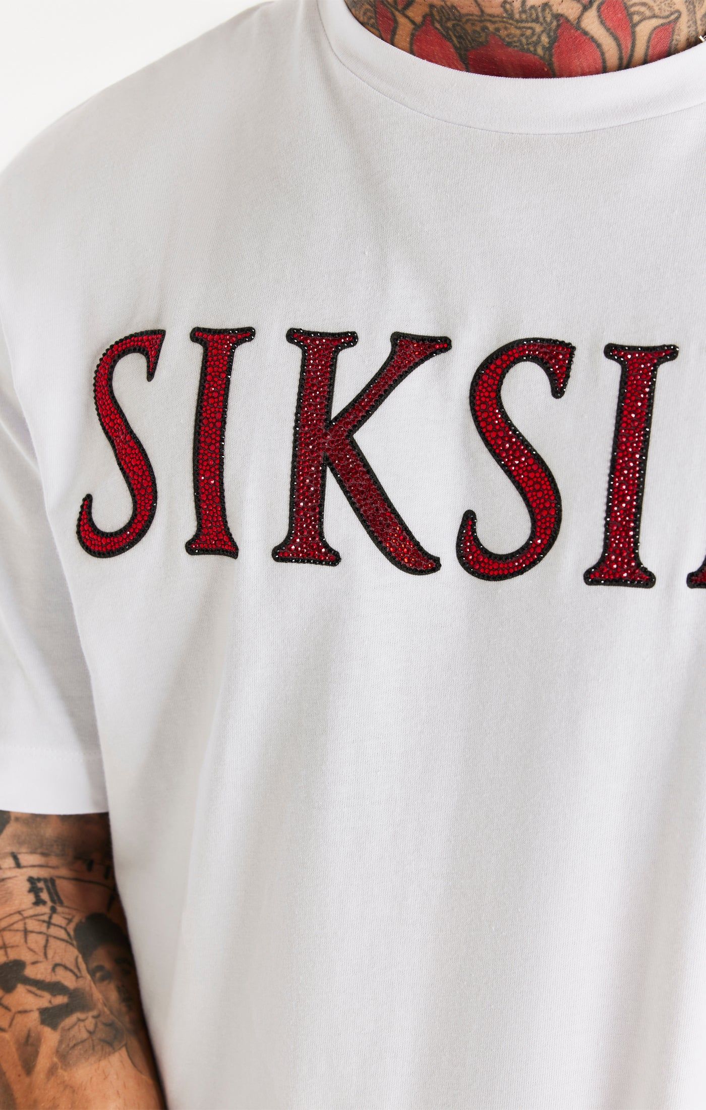 White Rhinestone Oversized T-Shirt sold by Siksilk product image thumbnail 2