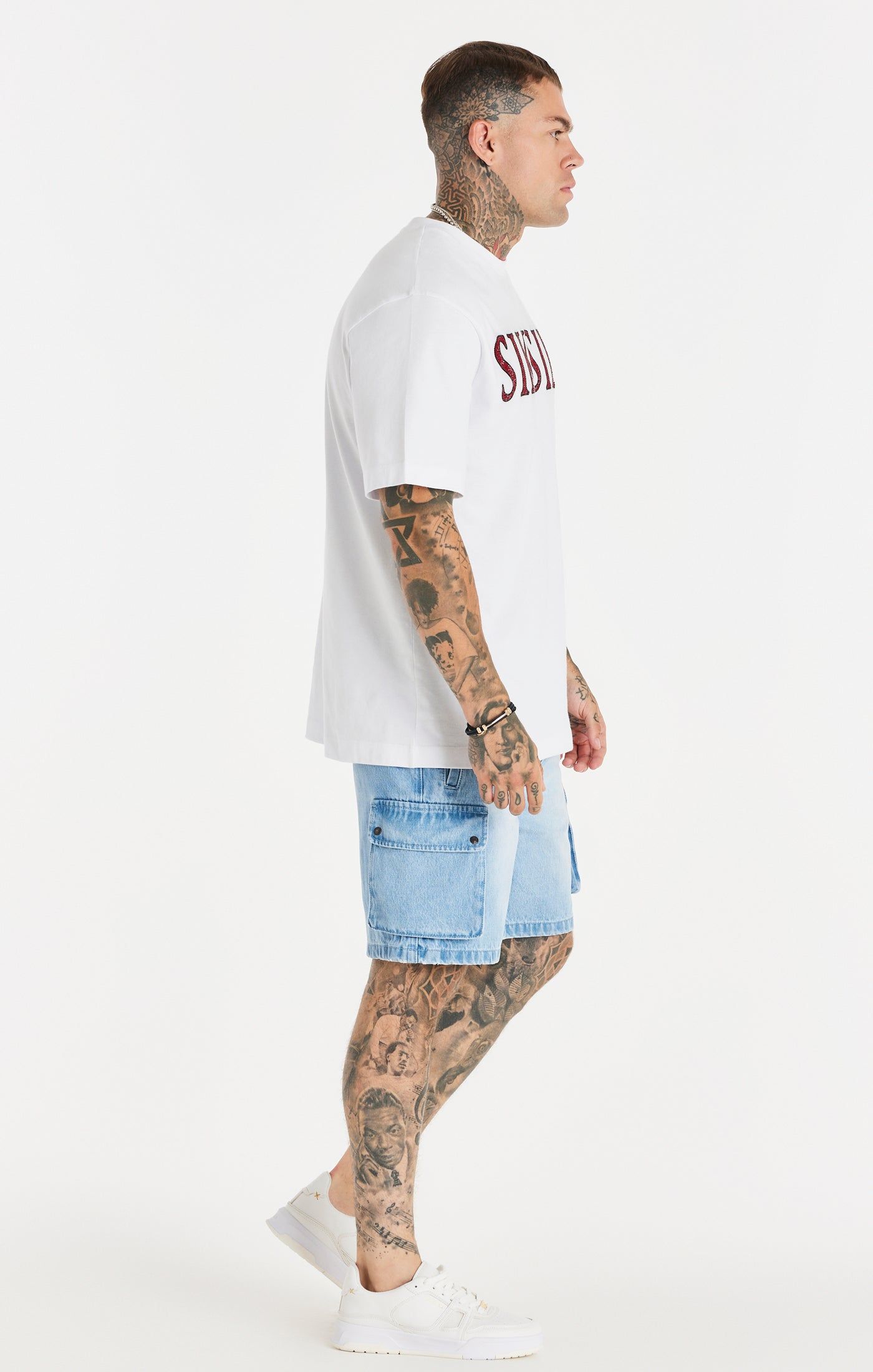 White Rhinestone Oversized T-Shirt sold by Siksilk product image thumbnail 4