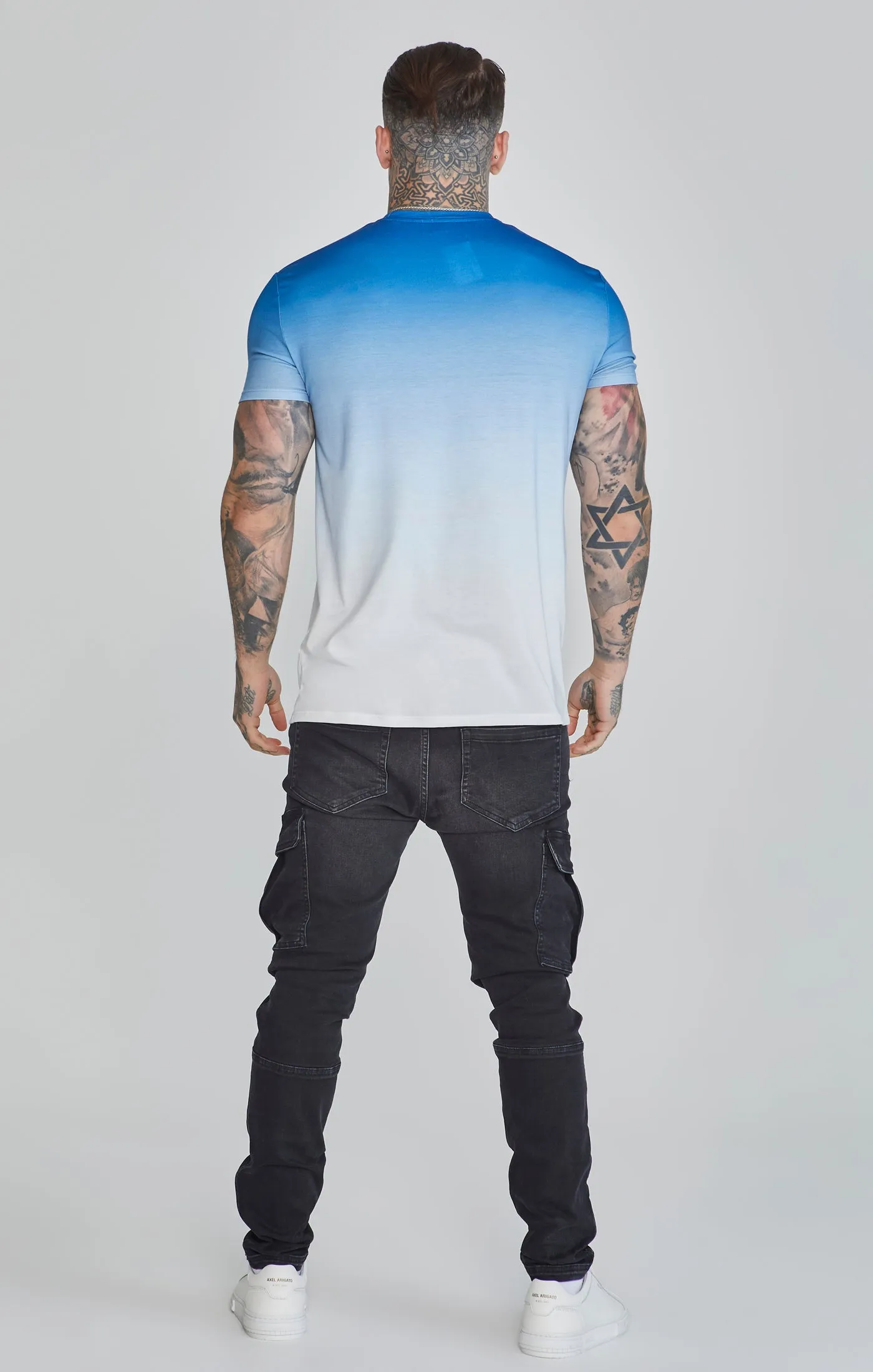 Blue White Fade T-Shirt sold by Siksilk product image thumbnail 5