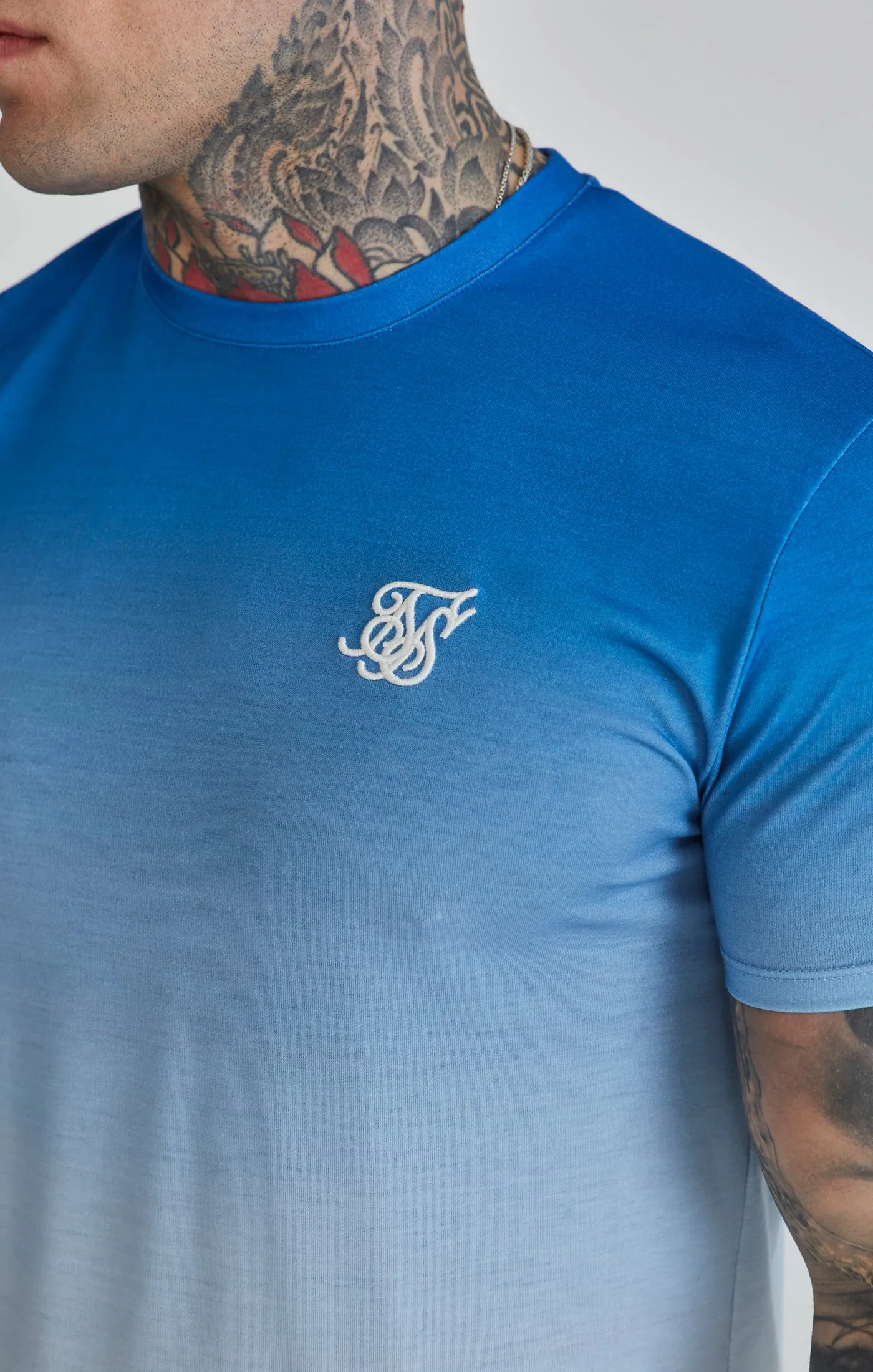 Blue White Fade T-Shirt sold by Siksilk product image thumbnail 3