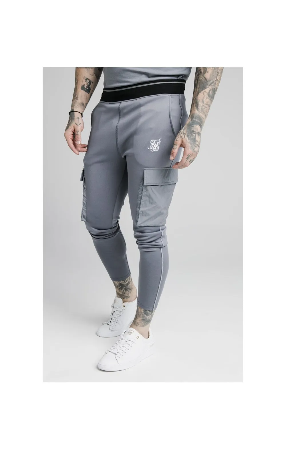 SikSilk Adapt Crushed Nylon Cargo Pant - Blue Slate sold by Siksilk