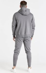 Grey Essential Zip Through Funnel Neck Hoodie sold by Siksilk