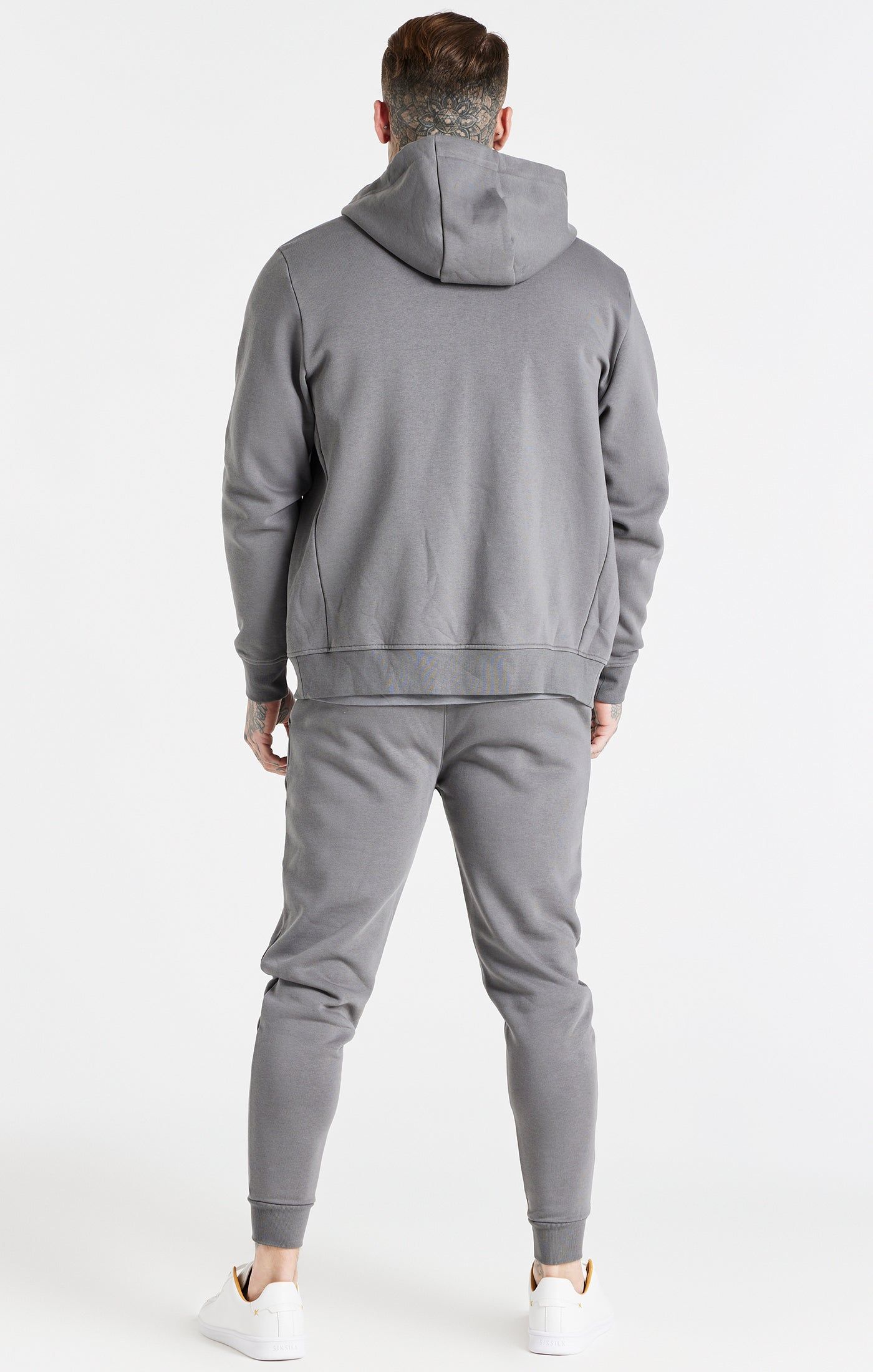 Grey Essential Zip Through Funnel Neck Hoodie sold by Siksilk product image thumbnail 5