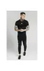 SikSilk Cover Stitch Raglan Gym Tee - Black & Red sold by Siksilk