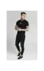 SikSilk Cover Stitch Raglan Gym Tee - Black & Red sold by Siksilk