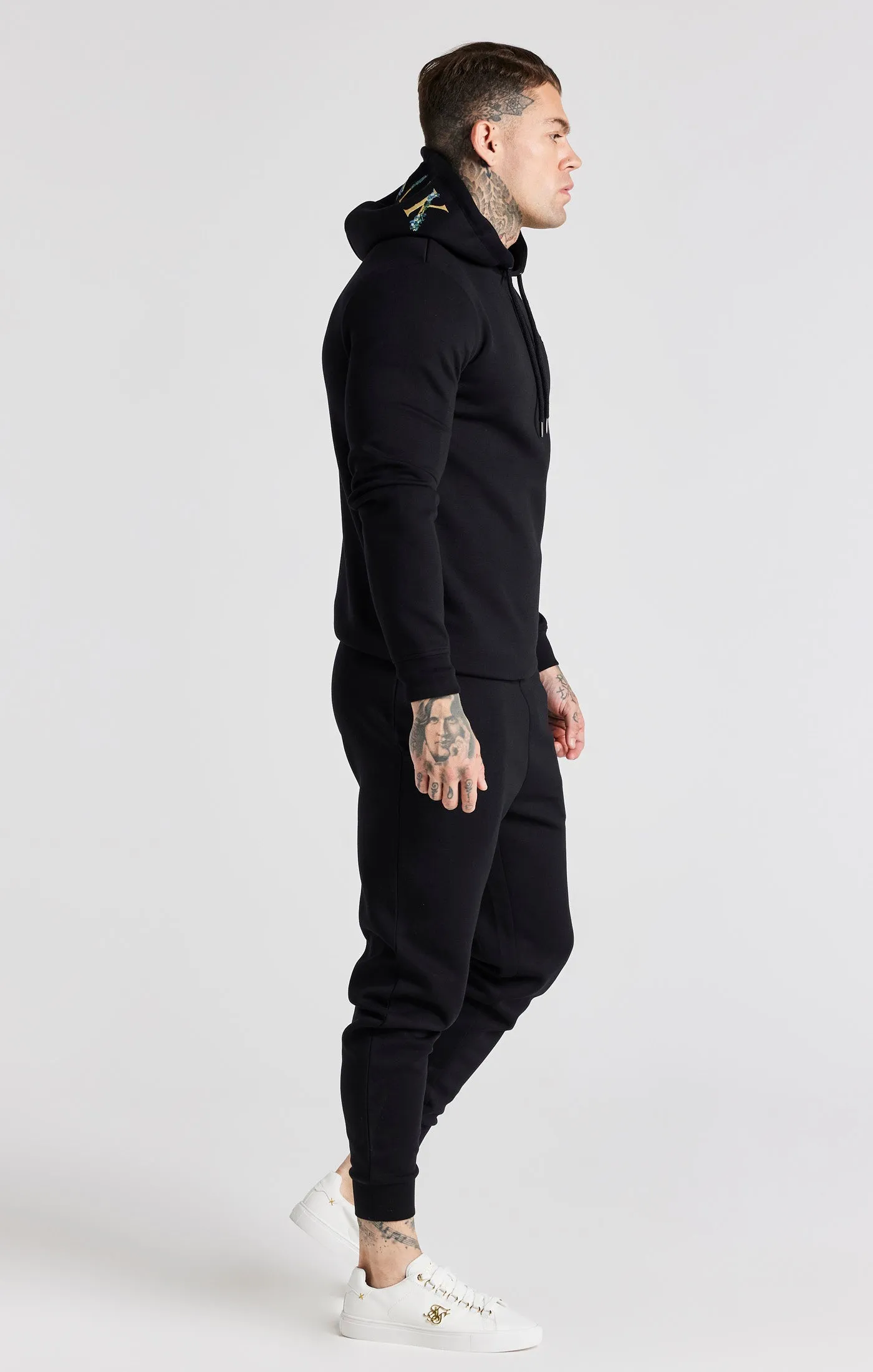 Black Floral Embroidered Hoodie sold by Siksilk product image thumbnail 4