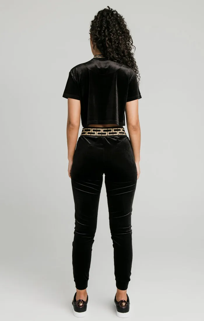 Black Velour Crop T-Shirt sold by Siksilk product image thumbnail 5