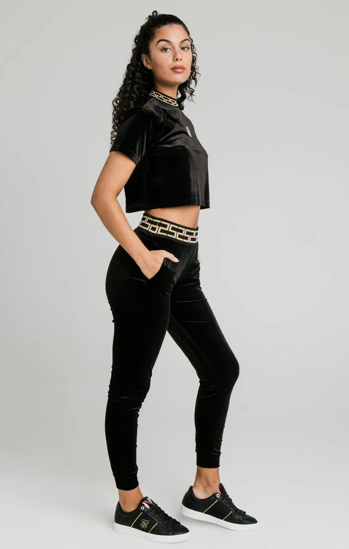 Black Velour Crop T-Shirt sold by Siksilk product image thumbnail 4