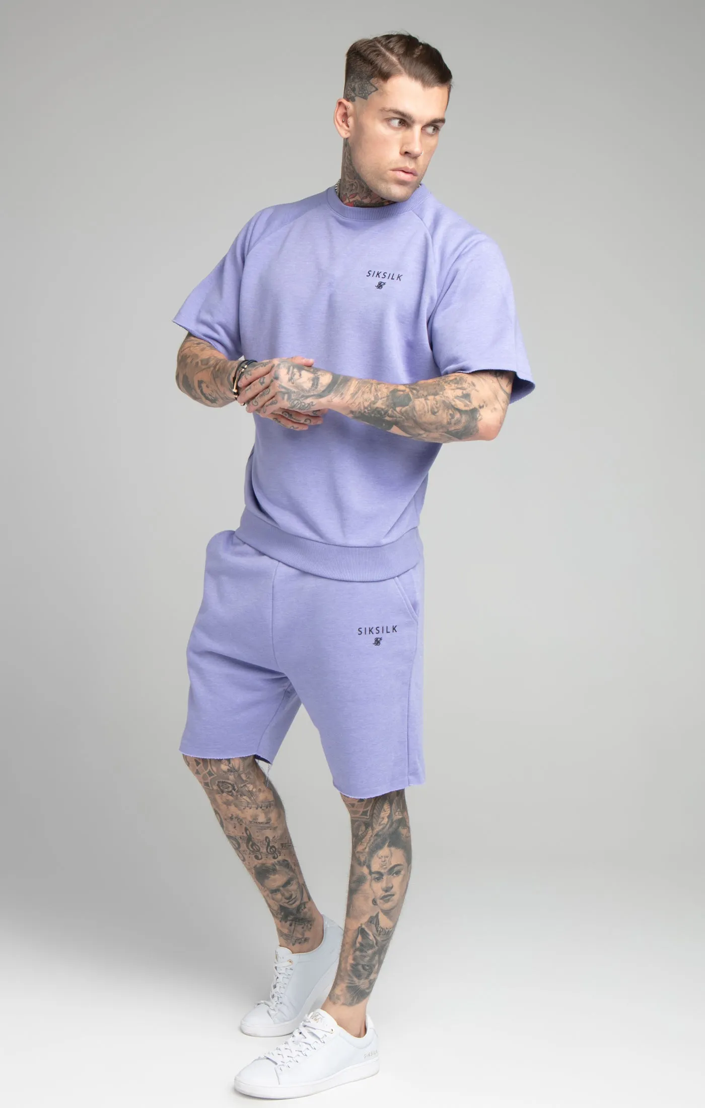 Purple Marl Relaxed Crew Sweatshirt sold by Siksilk product image thumbnail 4