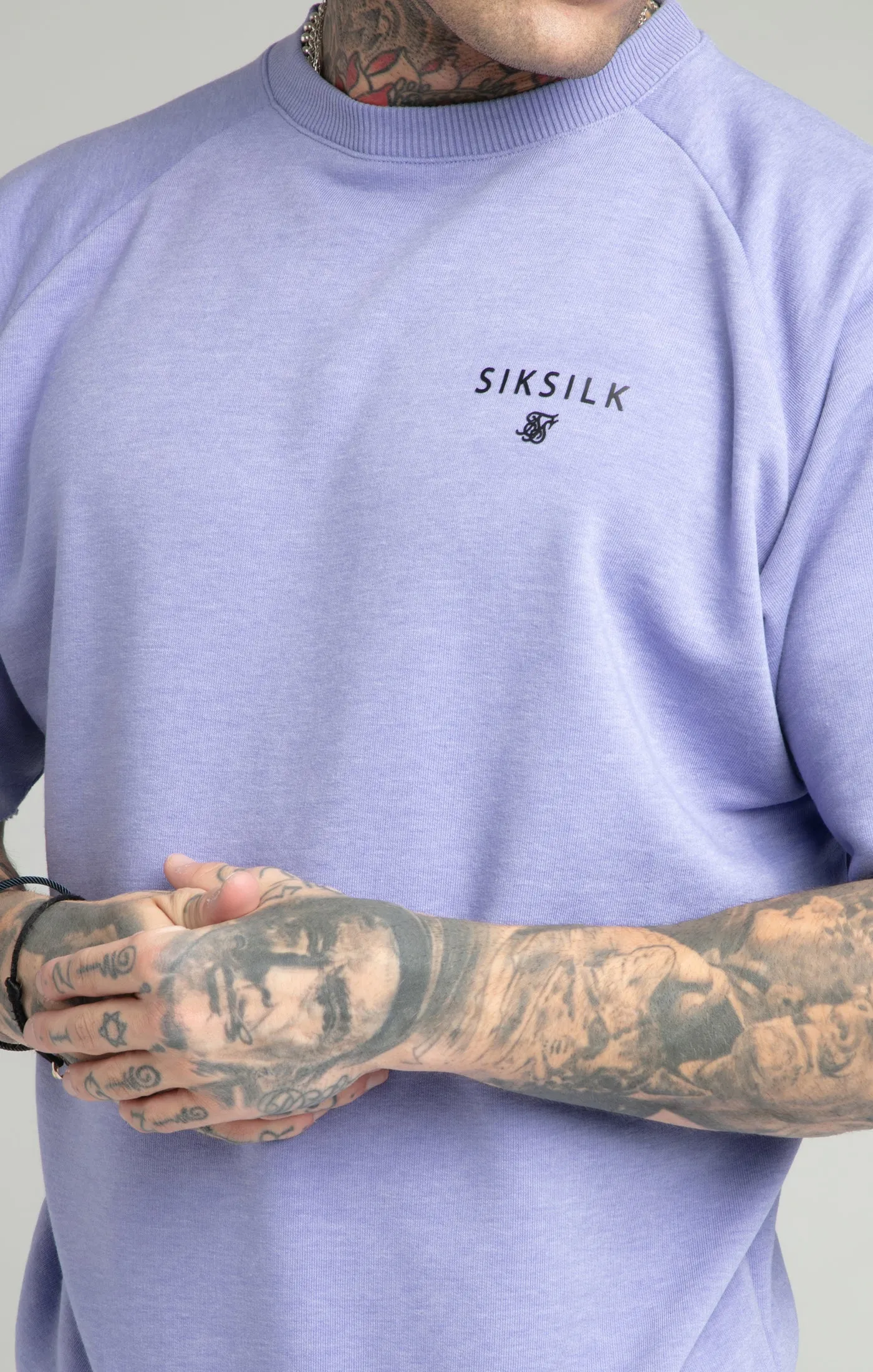 Purple Marl Relaxed Crew Sweatshirt sold by Siksilk product image thumbnail 2