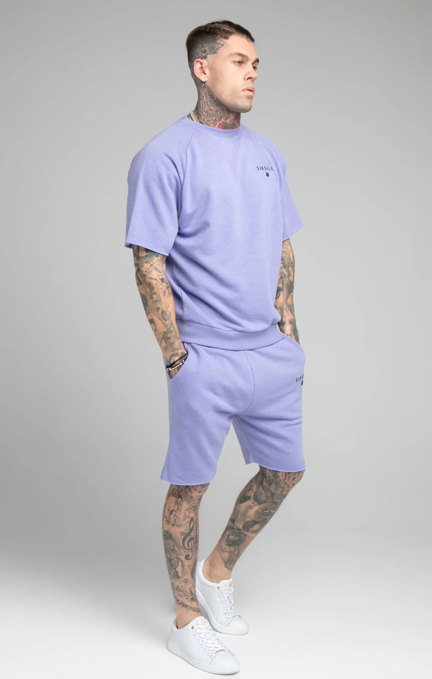 Purple Marl Relaxed Crew Sweatshirt sold by Siksilk product image thumbnail 3