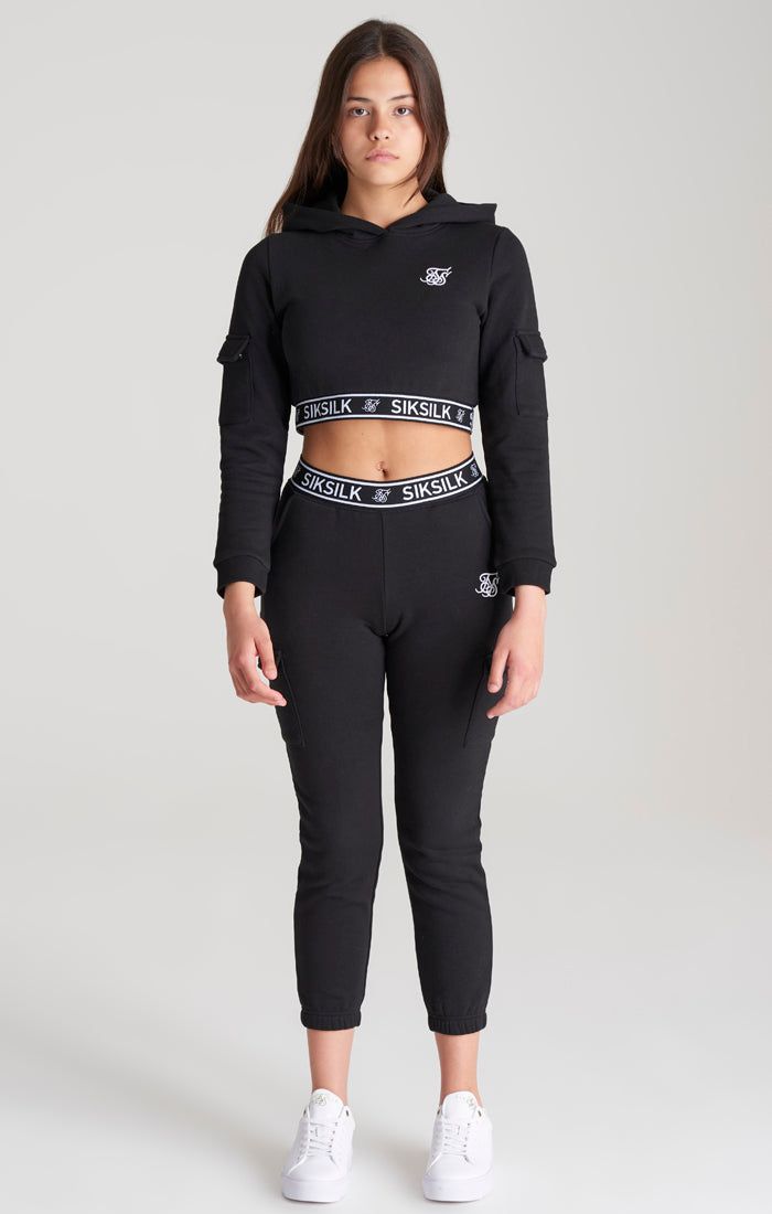 Girls Black Cargo Track Top sold by Siksilk product image thumbnail 4
