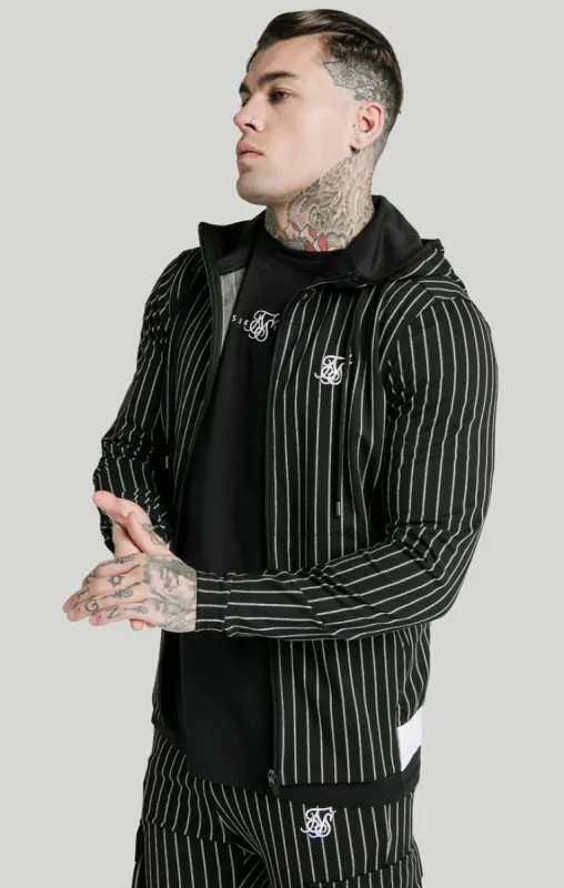 SikSilk Agility  Zip Through Hoodie - Black & White sold by Siksilk