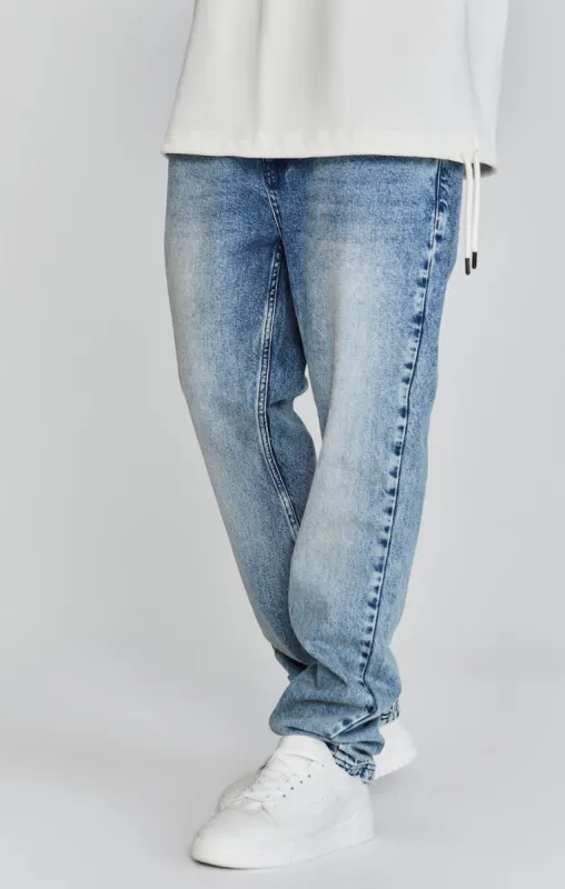 Blue Straight Fit Jeans sold by Siksilk
