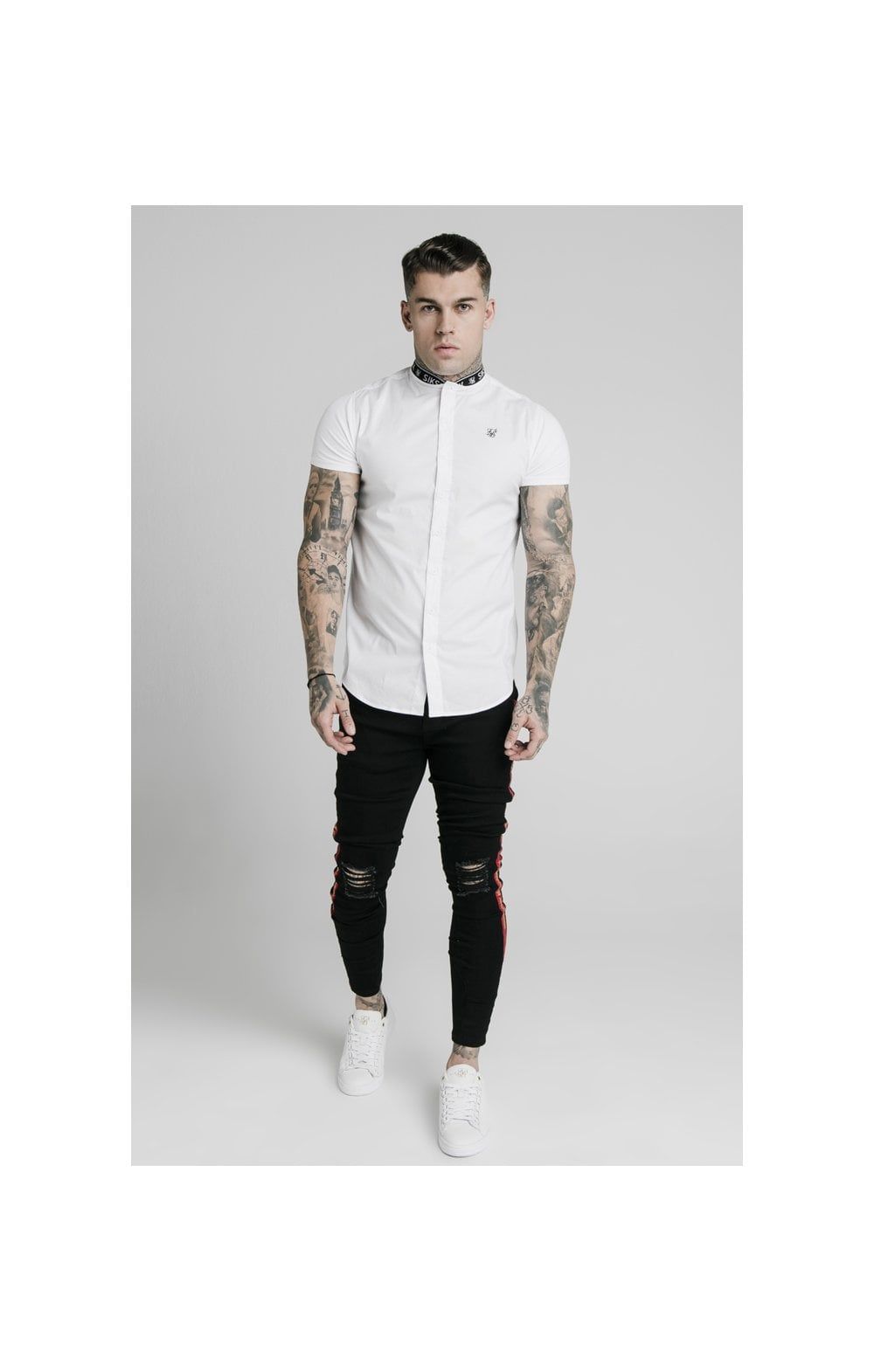 SikSilk S/S Tape Collar Shirt - White sold by Siksilk product image thumbnail 2
