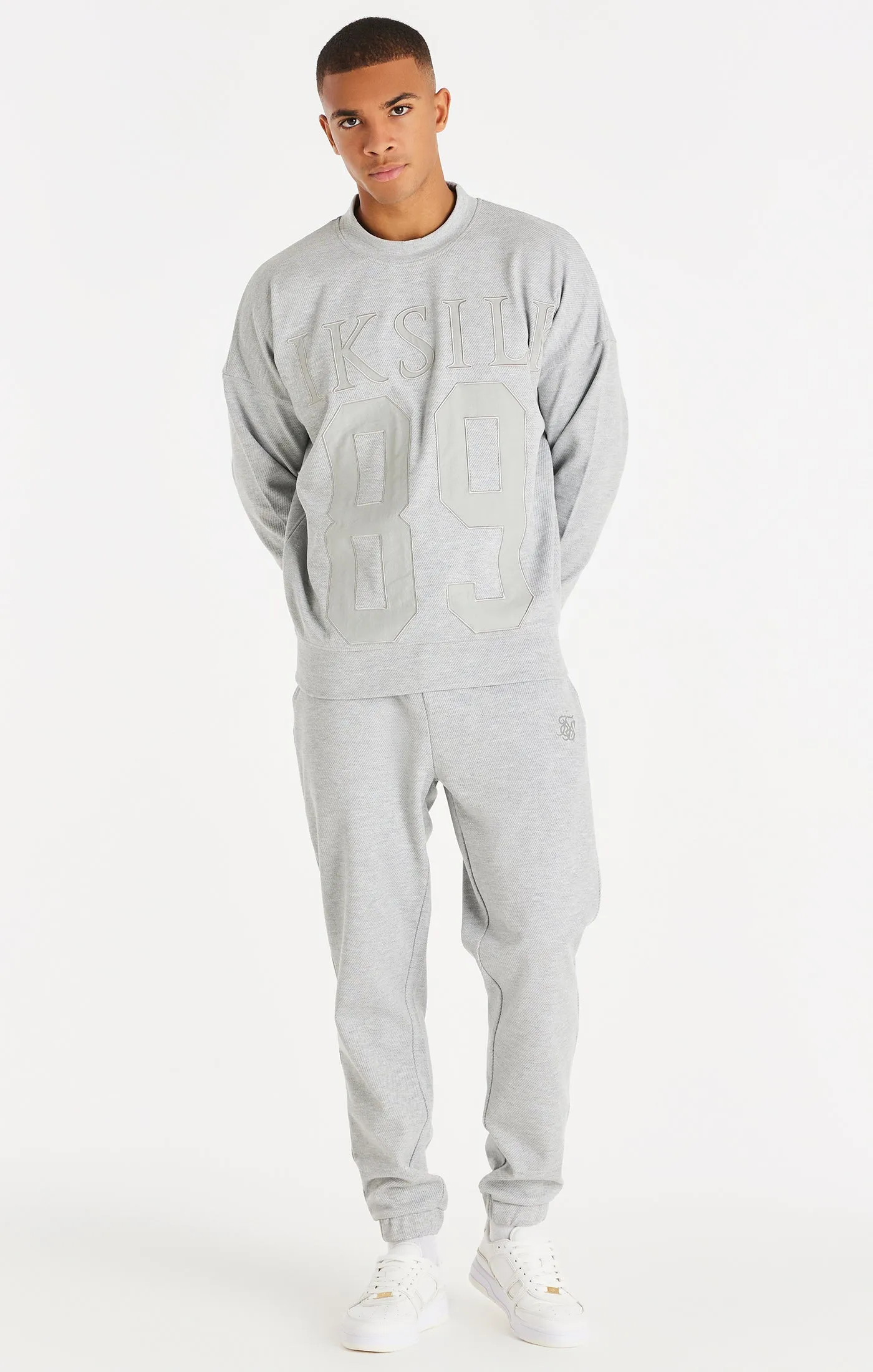 Grey Marl Textured Relaxed Jogger sold by Siksilk product image thumbnail 4