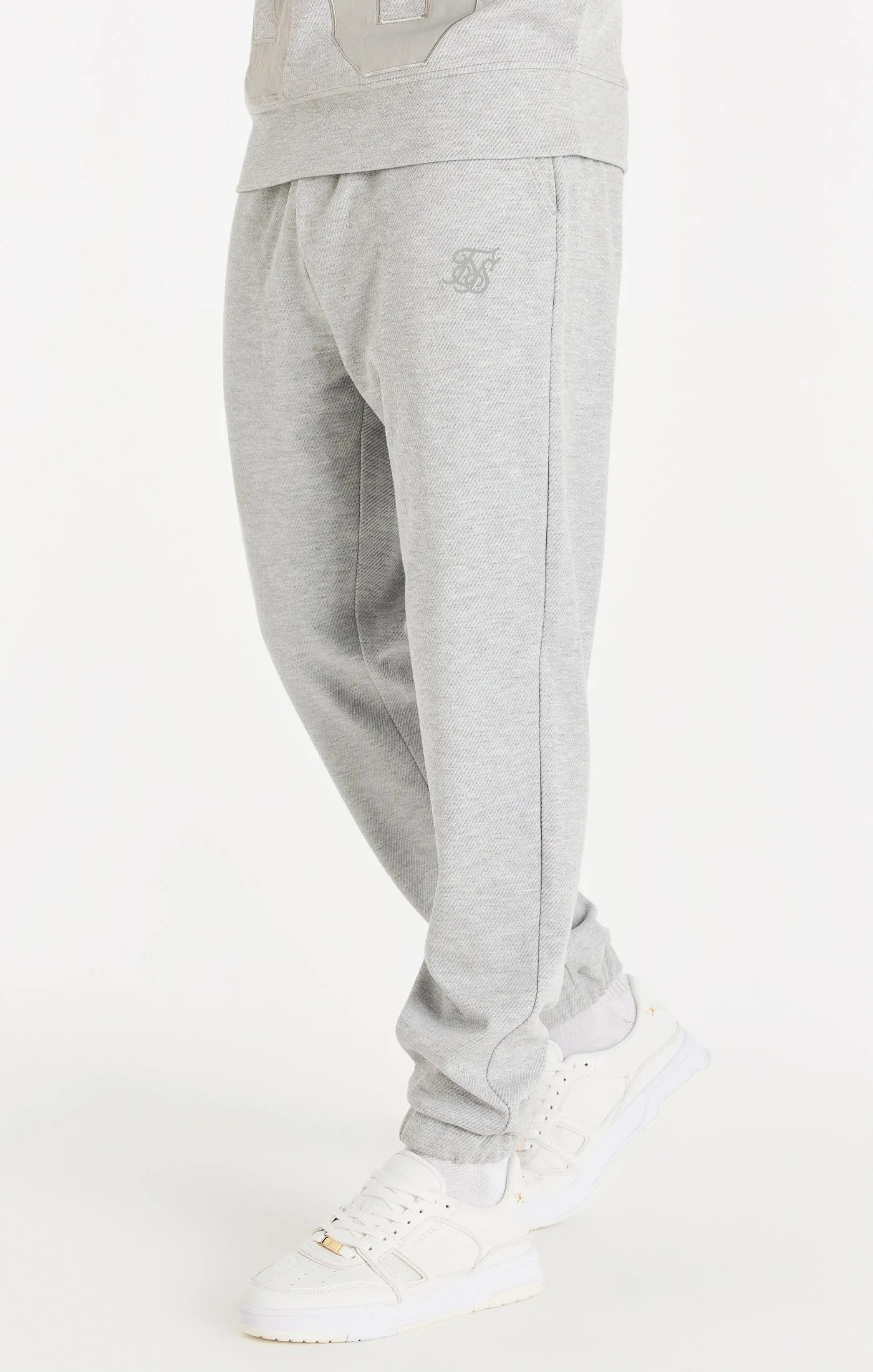 Grey Marl Textured Relaxed Jogger sold by Siksilk
