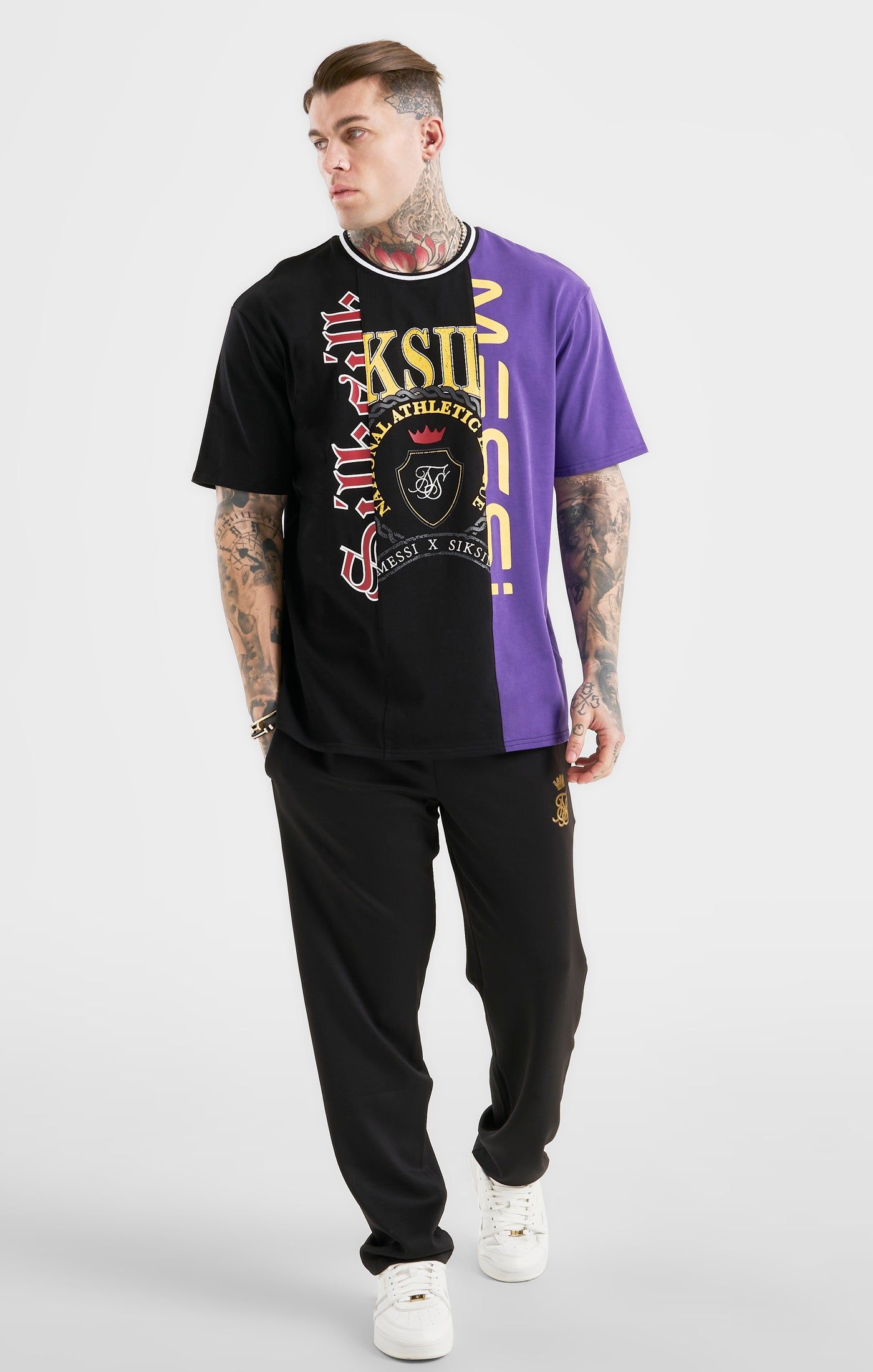 Messi x SikSilk Retro Oversized Tee - Black & Purple sold by Siksilk product image thumbnail 3