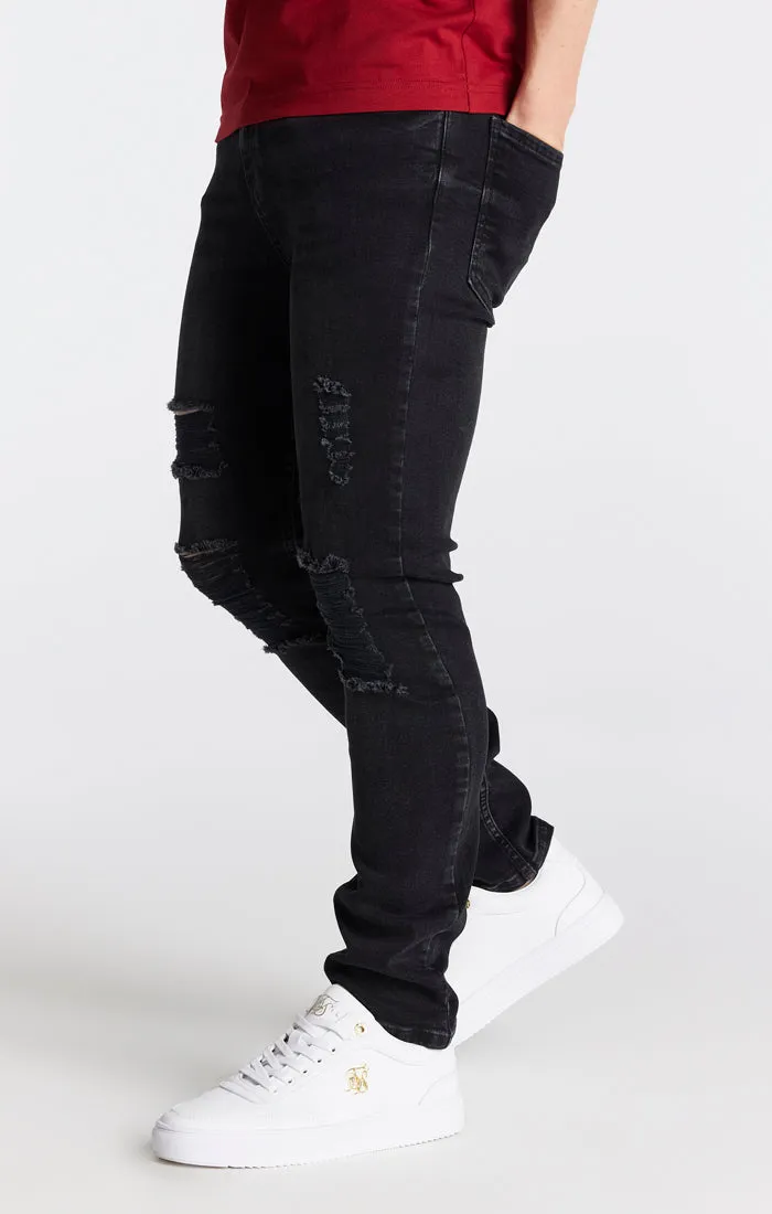 Boys Black Distressed Slim Denim Jean sold by Siksilk product image thumbnail 2