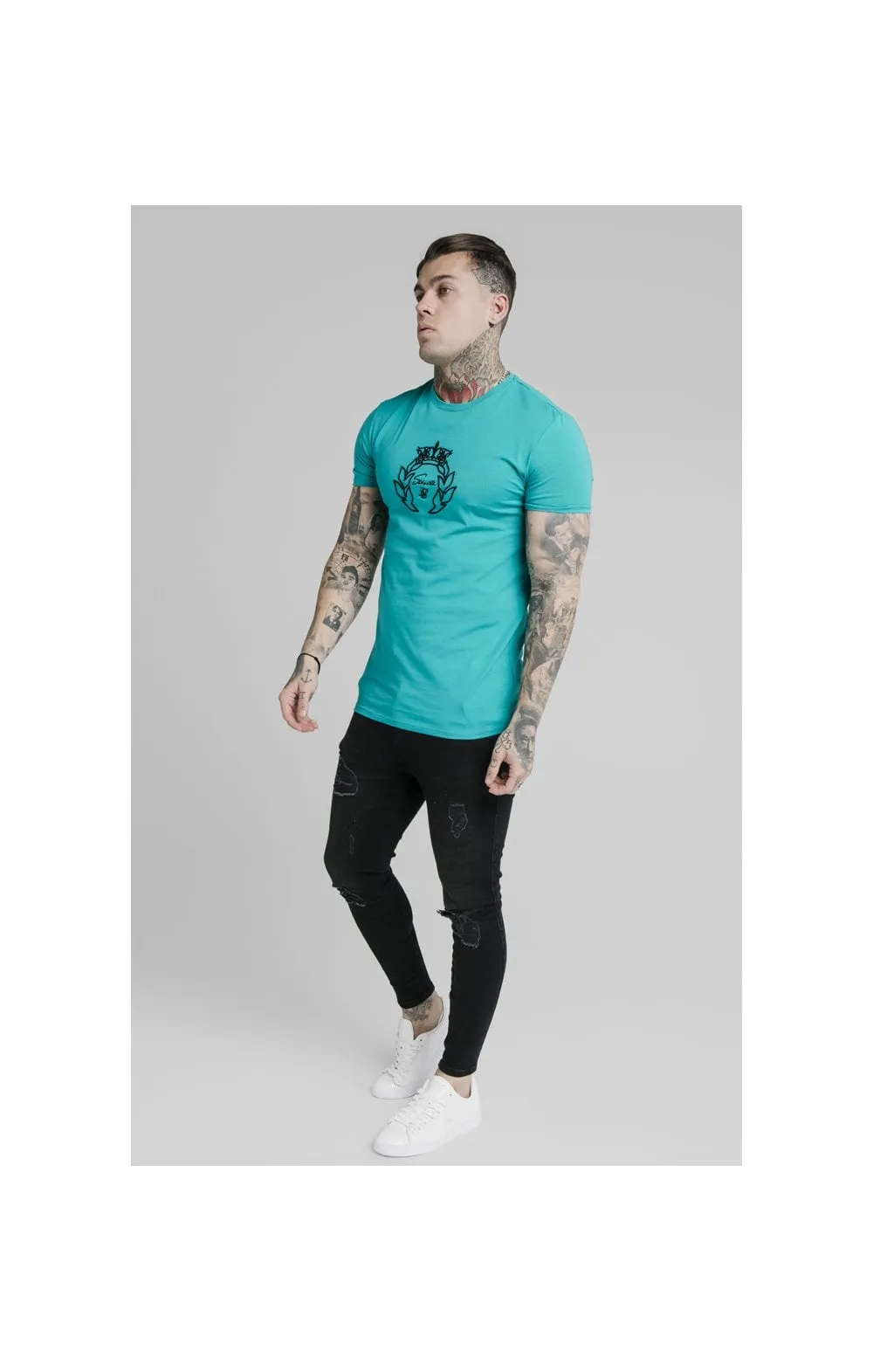 SikSilk S/S Azure Prestige Gym Tee - Teal sold by Siksilk product image thumbnail 5