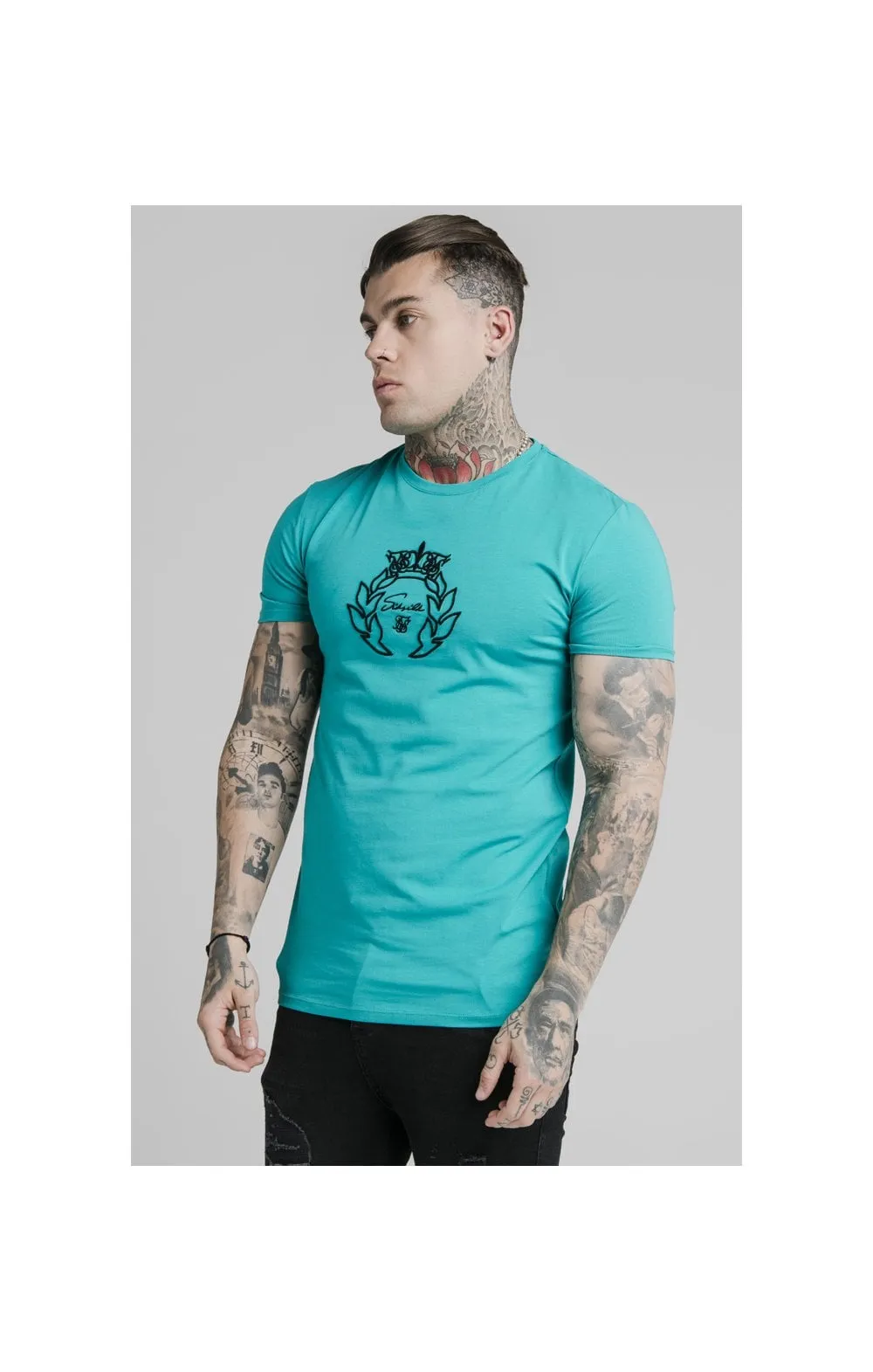 SikSilk S/S Azure Prestige Gym Tee - Teal sold by Siksilk product image thumbnail 2