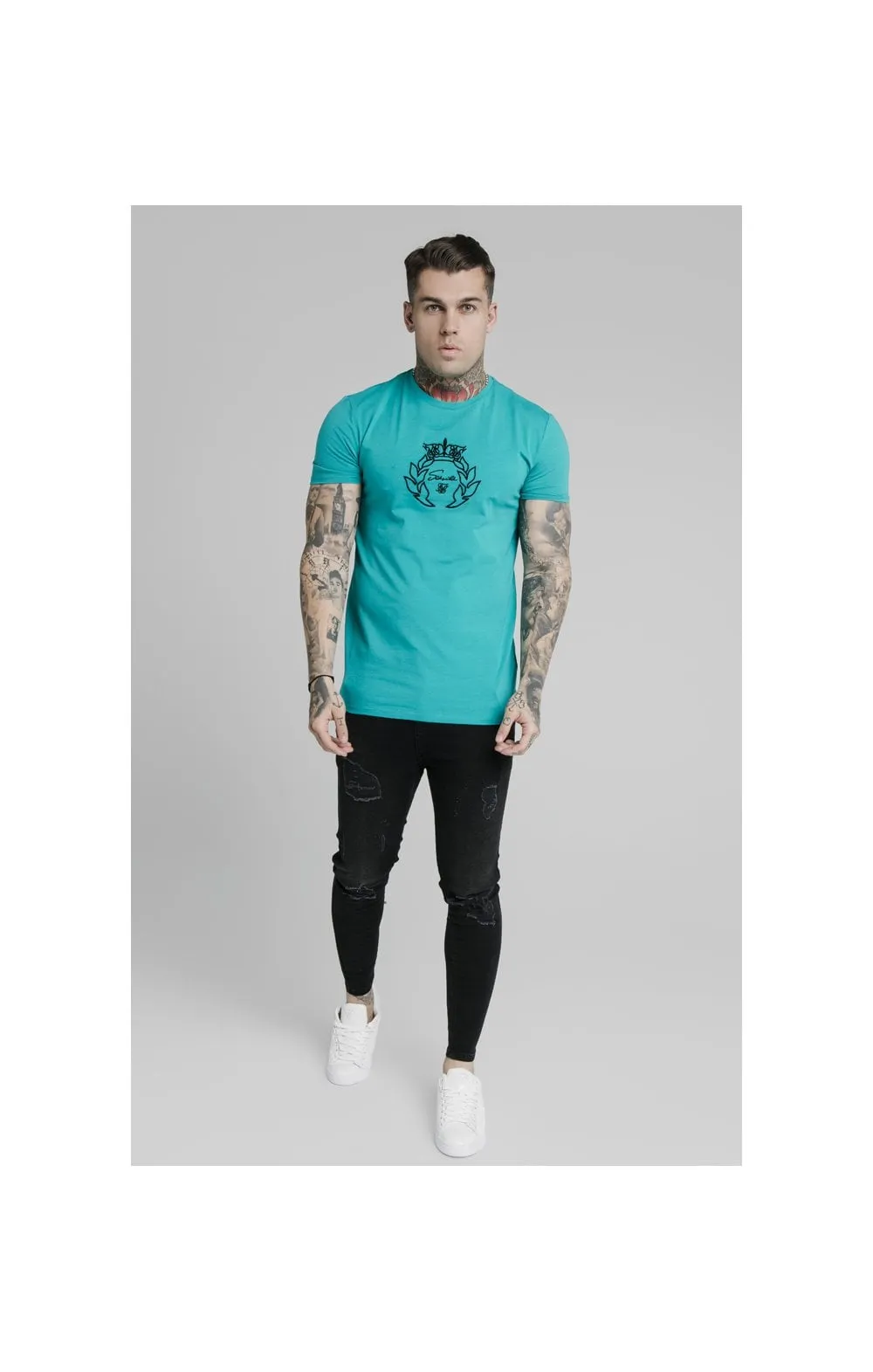 SikSilk S/S Azure Prestige Gym Tee - Teal sold by Siksilk product image thumbnail 3