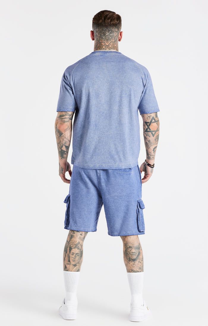 Washed Blue Muscle Fit T-Shirt sold by Siksilk product image thumbnail 6