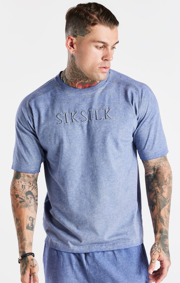 Washed Blue Muscle Fit T-Shirt sold by Siksilk product image thumbnail 2