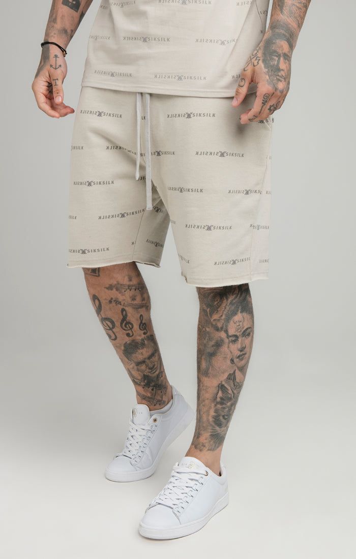 Beige Reflect Print Short sold by Siksilk