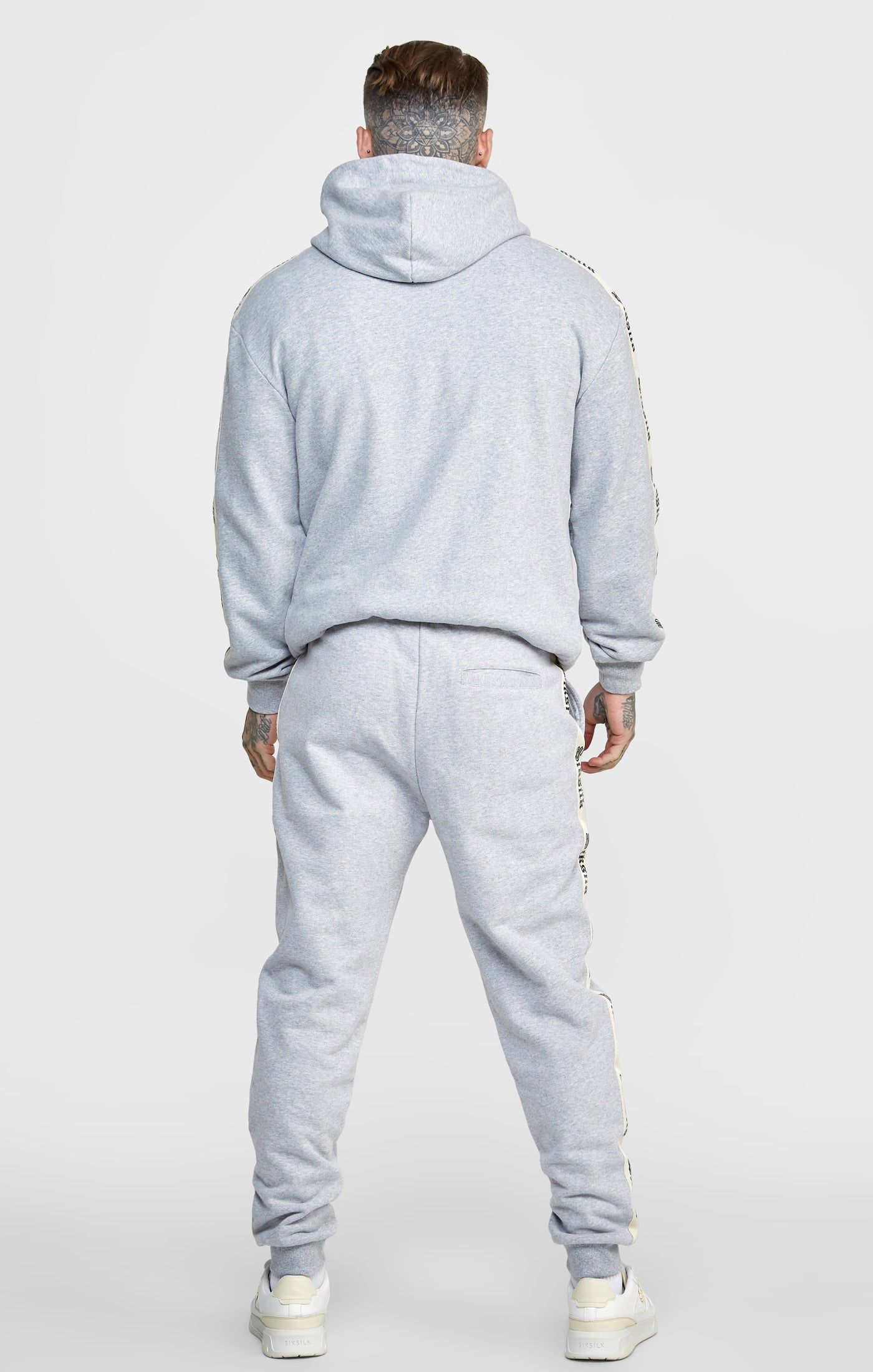 Grey Oversized Hoody W Gothic Taping sold by Siksilk product image thumbnail 5