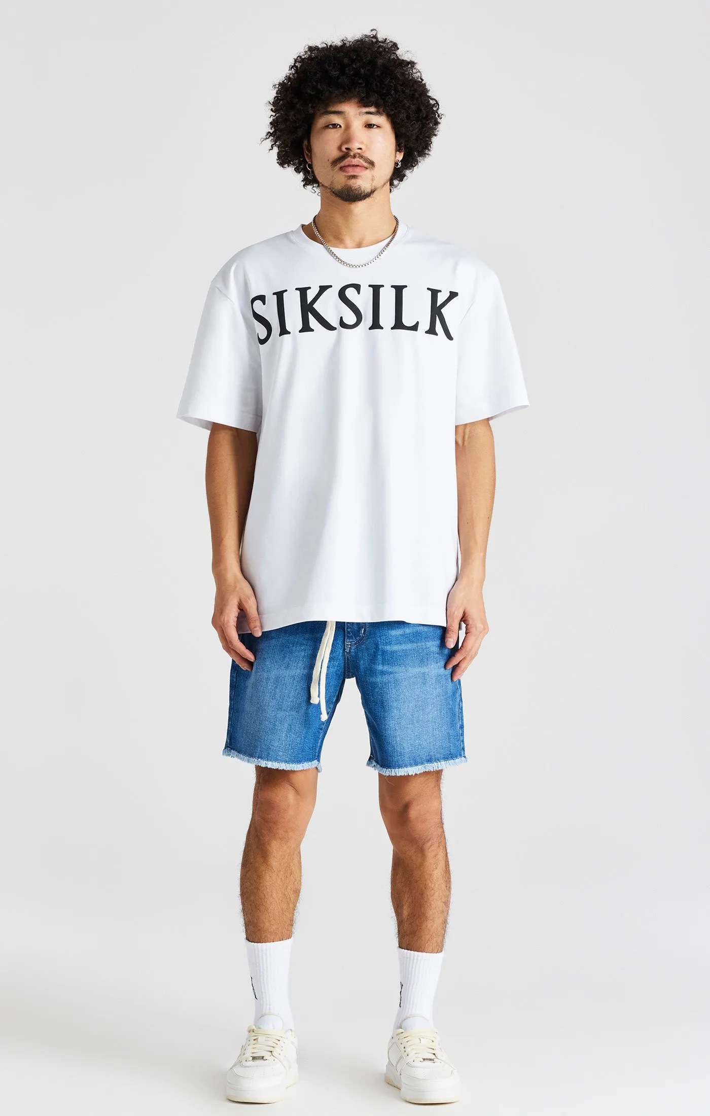 Blue Raw Hem Relaxed Denim Short sold by Siksilk product image thumbnail 3