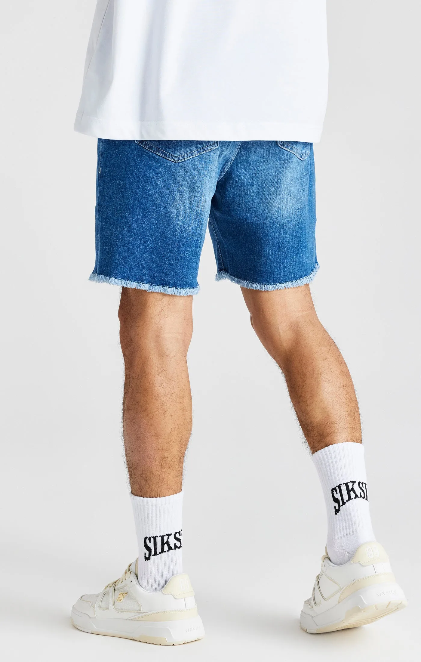 Blue Raw Hem Relaxed Denim Short sold by Siksilk product image thumbnail 4