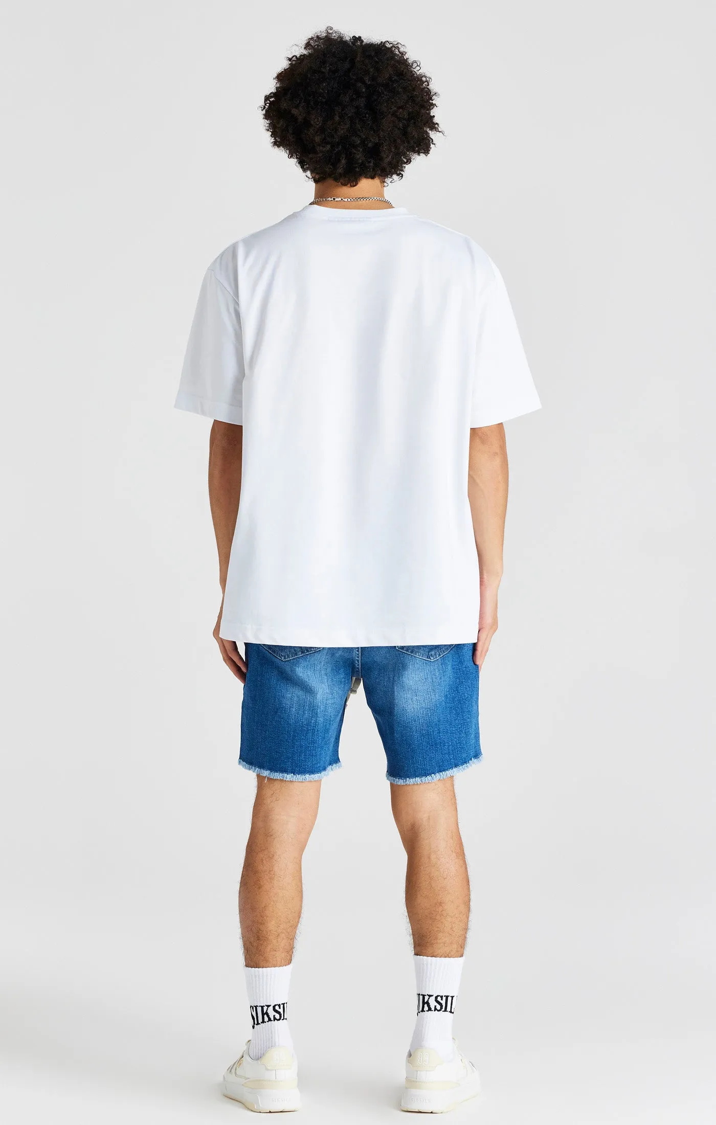 Blue Raw Hem Relaxed Denim Short sold by Siksilk product image thumbnail 5
