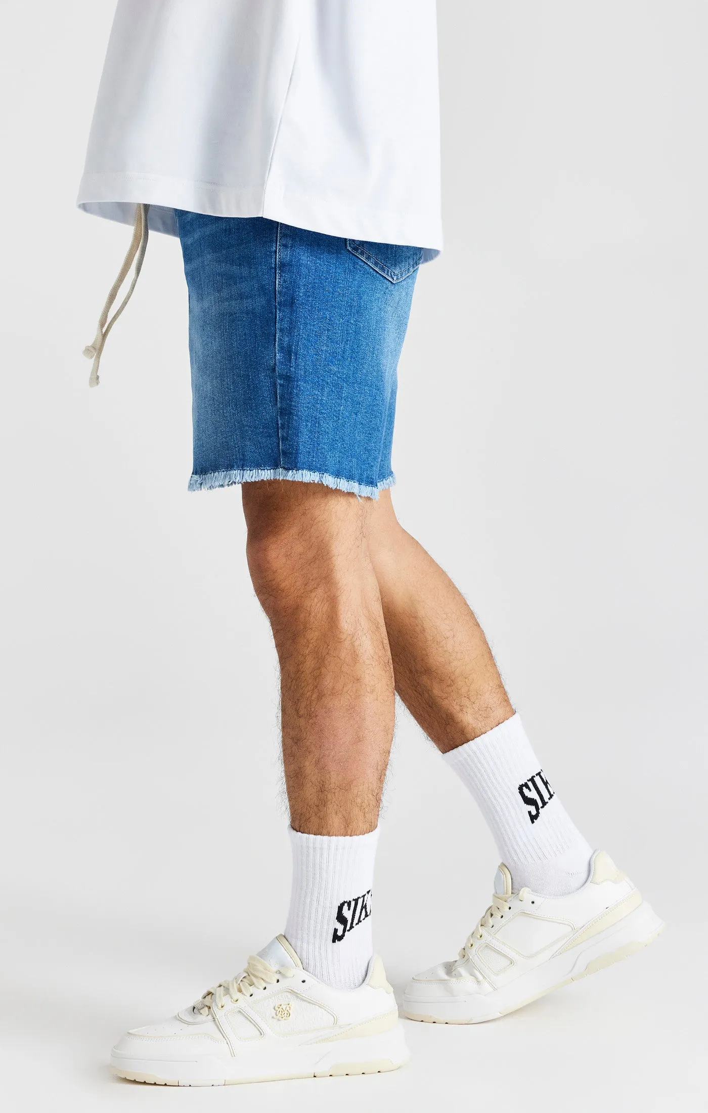 Blue Raw Hem Relaxed Denim Short sold by Siksilk product image thumbnail 2