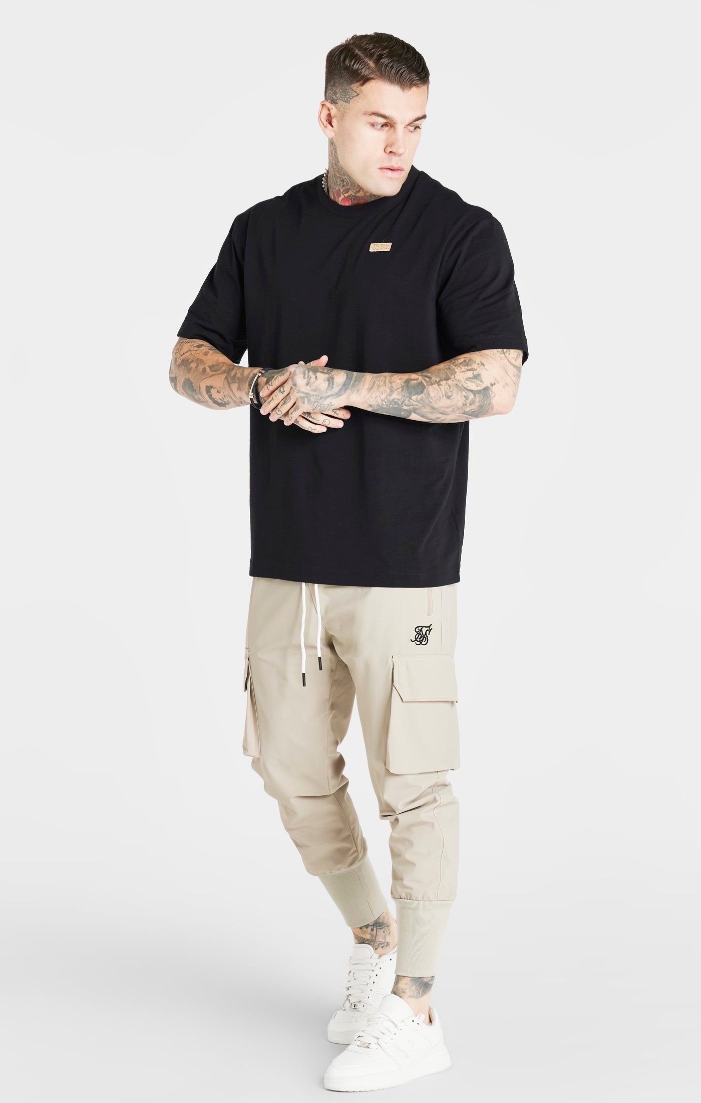 Beige Tech Cargo Pant sold by Siksilk product image thumbnail 3