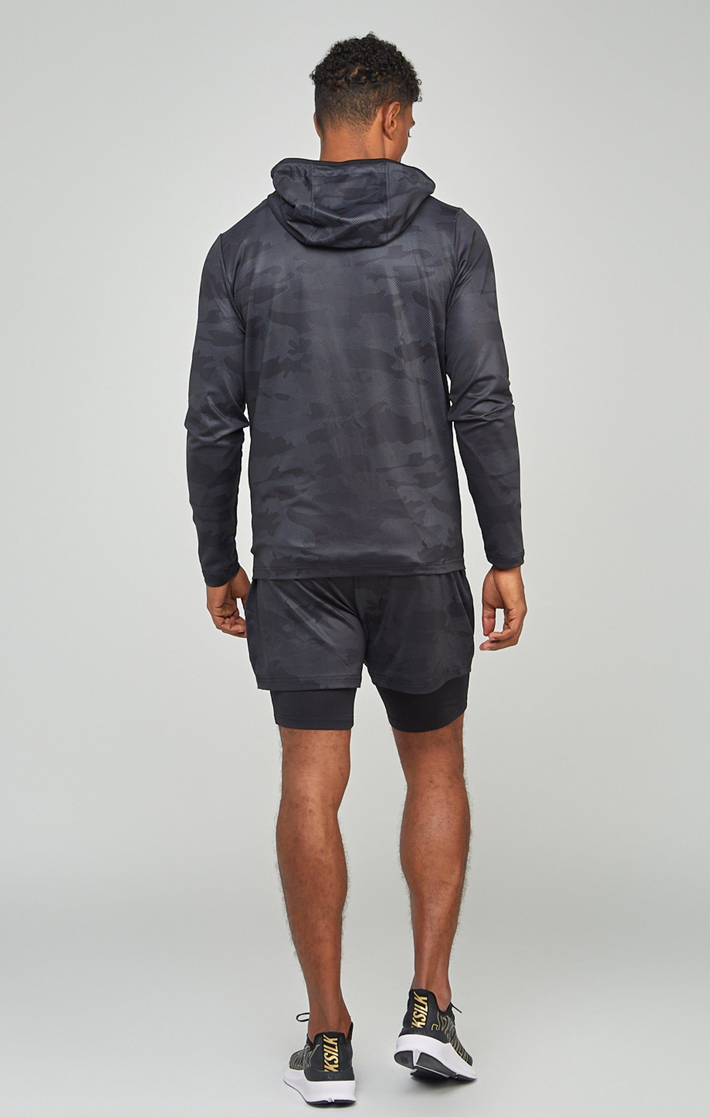 Camo Print Sports Zip Through Muscle Fit Hoodie sold by Siksilk product image thumbnail 5